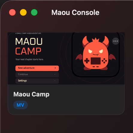 新版 macOS 游戏库,包含 Maou Camp 示例游戏